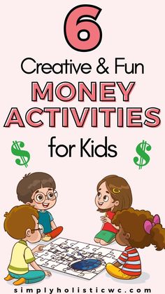 6 Fun financial literacy activities for kids. Kids playing games Preschool Money Activities, Learn About Money, Month Ideas, Entrepreneur Kids