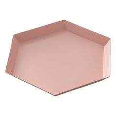 a pink hexagonal plate on a white background