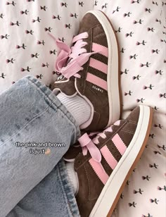 @summergracenewman on tik tok Brown And Pink, Girly Shoes, Adidas Campus