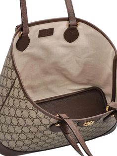 Height: 25cm Width: 31cm Depth: 13cm. Strap drop: 28.5cm. Top handle drop: 12cm. Double fixed straps. Double top handles. Logo details. All over pattern placement may vary. Gold-colored metal hardware. Leather trim. Cotton & linen lining Gucci Mini, All Over Pattern, Bags Tote, Gucci Bags, Metal Hardware, Canvas Tote Bag, Women's Bags, Leather Trim, Womens Tote Bags