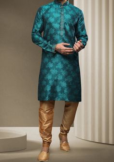 Men's Traditional Party Wear Kurta Pajama - db20418 Diwali Semi-stitched Long Sleeve Sherwani, Semi-stitched Jamawar Kurta, Multicolor Semi-stitched Jamawar Kurta, Kurtha Pyjamas For Men Wedding, Unstitched Blue Jamawar Kurta, Punjabi Boutique, Mens Sherwani, Chinese Collar, Indian Kurta