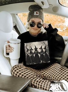 Show off your spooky aesthetic in our trendy girls will be girls witch sweatshirt. This retro halloween witchy graphic crewneck is slightly distressed and oversized, perfect for a cozy fall outfit. * Ultra soft * Distressed design * Pre-shrunk * Universal fit * True to size * DTG Printing * Brand - Gildan Refunds/Exchanges: * No Cancellations * No returns/exchanges * All sales are final Sizing: Our graphic tees and sweatshirts are a true to size standard unisex fit. For an oversized look, please Fall Witch Outfits, Sweatshirt Fall Outfits, Witchy Winter, Halloween Tshirt Outfit, Spooky Aesthetic Outfit, Witch Clothes Aesthetic, Witchy Woman Aesthetic, Spooky Outfits Aesthetic, Halloween Outfits Aesthetic