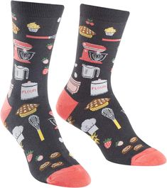 19 Gifts For Bakers That Will Rise Above The Rest - Much Ado About Gifts Food Socks, Sock It To Me, Sock Lovers, Women Crew Socks, Whisks, Chefs Hat, Crazy Socks, Kitchen Food, Novelty Socks