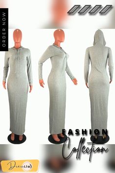 Casual Lover Long Dress Trendy Midi Length Loungewear Dresses, Longline Dress For Spring Date Night, Longline Dress For Date Night In Spring, Trendy Long Sleeve Loungewear Dress, Casual Long Sleeve Maxi Dress For Date Night, Gray Stretch Maxi Dress For Spring, Gray Long Sleeve Dress For Date Night, Casual Maxi Length Bodycon Dress, Casual Maxi Dress For Night Out