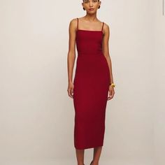 Reformation | Dresses | Reformation Breslin Dress Red Sparkle Size Large | Poshmark Red Midi Dress With Straight Neckline For Date Night, Chic Red Midi Dress With Straight Neckline, Red Midi Dress With Straight Neckline For Formal Occasions, Corset Back Dress, Ivory Maxi Dress, Floral Lace Maxi Dress, Champagne Bridesmaid Dresses, Twist Front Dress, Strappy Maxi Dress