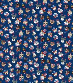 an american flag pattern with skulls and stars on blue background, which is very similar to the day of the dead