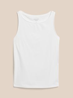 Luxe Touch Tank | Banana Republic Boat Neck Tops, White Tank, Polished Look, Boat Neck, Effortless Style, Basic Tank Top, Banana Republic, Loose Fitting, Tights