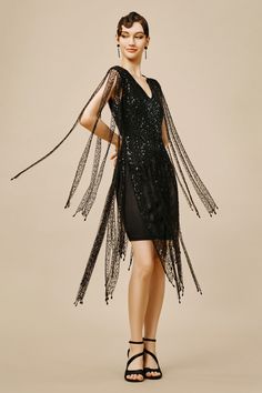 Shop 1920s Dresses - Hand Beaded Flapper Dress | BABEYOND Modern 1920s Fashion, Modern Flapper Dress, Themed Dresses, Beaded Flapper Dress, 1920s Dresses, Flapper Dresses, Gatsby Dress, 1920s Flapper Dress, 1920s Flapper