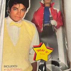 two action figures of michael jackson and michael jackson from the movie beat it out in their packaging