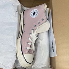 Brand New*** Sturdy Canvas Upper High-Top Shoe, Lace Front Converse Logos On Side And Heel Metal Eyelets Rubber Outsole Recycled Poly-Canvas Chuck 70 High Top, Converse Logo, High Top Shoe, Chuck 70, Shoe Lace, Shoes Brand, High Top Shoes, Converse Shoes, Top Shoes