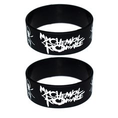 2 Never Used Em', Durable Rubber Silicone, Stretchy, Os Fits Most Adults, & Young Adults, Mcr Bracelet, Mcr Band, Emo Fits, Band Bracelets, Ray Toro, Dr Closet, Alt Rock, Scene Outfits, Mikey Way