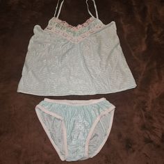 This Is For A Vintage Light Blue With White Trim 2 Piece Lingerie Sleepwear Set. Says, 100% Nylon Exclusive De Elastic & Decoration. This Looks To Be In The 70's. Please Refer To Pictures For They Are Part Of The Description :) Thank You :) Cute Sleepwear, Sleepwear Sets, White Trim, Vintage Lighting, Lingerie Sleepwear, Christmas List, Women's Intimates, 2 Piece, Blue White