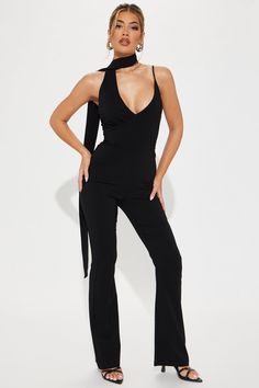 Available In Black And Mocha. Jumpsuit Sleeveless One Shoulder Drape Detail Flare Leg Stretch Shell: 59% Viscose 36% Nylon 5% Elastane Imported | Being Chic Jumpsuit in Black size Small by Fashion Nova Sleeveless Bodysuit For Evening, Sleeveless Elastane Bodysuit For Evening, Solid Sleeveless Bodysuit For Date Night, Black Sleeveless Bodysuit For Evening, Sleeveless Elastane Bodysuit For Party, Sleeveless Elastane Jumpsuit For Evening, Sleeveless Elastane Jumpsuits And Rompers For Date Night, Black Sleeveless Elastane Jumpsuits And Rompers, Black Jumpsuits And Rompers For Date Night