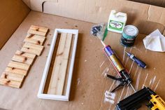 the supplies needed to make a diy wood frame