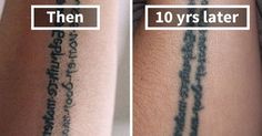 two different tattoos that show the same time they were tattooed on their arms and legs