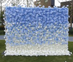 Flower Wall For Wedding Arrangement Event Salon Party Photography Backdrop Fabric Rolling Up Curtain Fabric Cloth Material:fabric & simulation flowers Size(Notes: 1m=3.28ft=39.37in): 1mx1m(3.28ftx3.28ft) 1.2mx2.4m(4ftx8ft) 2.4mx2.4m(8ftx8ft )as main pictures showed The price $235 is for 1 square meter , For full size standard flower wall we used 6 square meters (8ftx8ft), 8ft by 8ft size order will come two packages with two pieces fabric flower wall, it is easy to connect two side together . Pl Flower Wall For Wedding, Wall For Wedding, Blue Flower Wall, Roll Up Curtains, Salon Party, Backdrop Fabric, Flower Wall Backdrop, Party Photography, Wall Backdrops