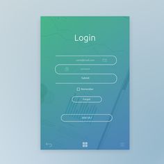 a blue and green login form on a sheet of paper with the text login