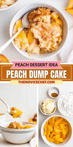 peach dessert idea with text overlay