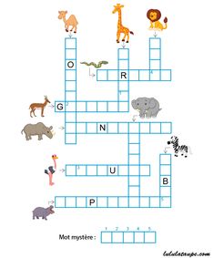 an animal crossword game with animals and letters on the crossword puzzles for kids