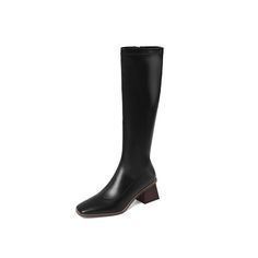 Shop Black Fashion Chunky Heel Zipper Women's Knee High Boots color Black for Night Club, Party, School, Work with worldwide Free shipping & Free return. Winter Square Toe Platform Boots With Zipper, Winter Platform Boots With Zipper And Square Toe, Black Mid-calf Boots With Zipper And Square Toe, Black Mid-calf Boots With Zipper Closure And Square Toe, Winter Knee-high Boots With Block Heel And Zipper, Winter Knee-high Boots With Zipper And Block Heel, Black Mid-calf Boots With Zipper For Party, Black Mid-calf Boots With Zipper Closure For Party, Party Black Mid-calf Boots With Zipper Closure