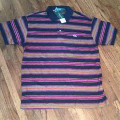 Nwt. Approximate Measurements: Shoulder 18". Pit To Pit 19". Length 27". Navy, Red, Purple, Yellow Stripes. Tag Size Is L. Please Refer To Measurments. For Teens Or Men. Casual Multicolor Polo Collar Shirt, Casual Short Sleeve Polo Shirt For Fall, Multicolor Collared T-shirt With Relaxed Fit, Multicolor Relaxed Fit Collared T-shirt, Casual Polo Collar Shirt For Fall, Polo Shirt Colors, Yellow Stripes, Red Purple, Shirt Color