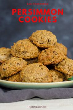 oatmeal and raisin cookies on a plate with the title overlay