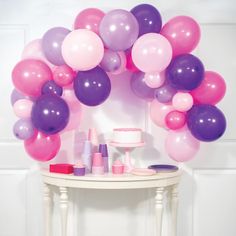 Balloon Garland Kit Pink/Purple - Set With Style Purple Balloon Arch, Purple Balloon, Easy Party Decorations, Balloon Arch Kit, Princess Decorations, Purple Balloons, Purple Birthday, Purple Party, Party Garland