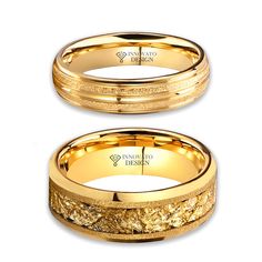 two gold wedding bands with diamonds on each side and the words, i do not know what