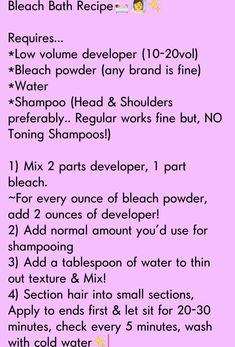 Bleach Wash Hair, Bleach Bath Hair, Cosmetology Tips, Diy Hair Toner, Hair Knowledge, Brad Mondo, Bleach Bath