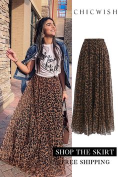 Free Shipping & Easy Return. Up to 30% Off. Leopard Watercolor Maxi Skirt. @stylewithsahrash #outfit #womenfashion #clothing #fashion #ootd #springoutfit #skirt #casualoutfit #alineskirt #midiskirt #pleatedskirt #summeroutfit #leopardskirt #watercolorskirt Islamic Wear, Sukienki Maksi, Leopard Watercolor, Maxi Rok, Model Pose, Leopard Print Skirt, Looks Street Style, Print Skirt, Mode Inspiration