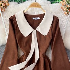 Fabric: corduroy Color: coffee Size(cm): M, L(1inch=2.54cm) M length 99cm bust 88cm waist 72cm L length 100cm bust 92cm waist 76cm Coffee Sizes, Color Coffee, Coffee Colour, Dress Fashion, Sleeve Dress, Women's Blazer, Bell Sleeve Top, Fashion Dresses, Dresses With Sleeves