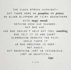 an old poem written in black ink on white paper with writing underneath it that reads, the clock struck midnight - but there were no pumpkins for