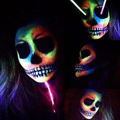 Beautiful Halloween Makeup, Special Effects Makeup Artist, Rainbow Skull, Homemade Makeup, Creepy Images, Old Makeup, Special Effects Makeup