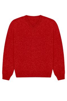 cashmere sweater with V neck I Raglan sleeves I Made in Italy I 100% cashmere Classic Red V-neck Sweater For Fall, Red Cashmere Sweater With Fine Knit, Red Fine Knit Wool Sweater, Red Cashmere Sweater For Fall, Classic Red V-neck Long Sleeve Sweater, Classic Red V-neck Sweater, Cashmere Long Sleeve V-neck Sweater, Classic Red Fine Knit Sweater, V-neck Merino Wool Sweater