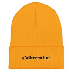 Introducing our 'Yallternative' Gothic Knit Beanie – a perfect blend of southern charm and goth style. Designed for those who embrace an unconventional fusion of cultures, this beanie is a standout accessory in any wardrobe. Key Features: Supreme Comfort: Constructed from 100% Turbo Acrylic, ensuring a warm, snug fit without compromising on skin comfort. Perfect Fit: At 12″ (30 cm) in length, it offers a snug, form-fitting style that's universally flattering. Hypoallergenic: Ideal for everyone, Adjustable Beanie For Fall Streetwear, Trendy Fall Beanie Cap, Trendy Beanie For Spring Streetwear, One Size Beanie For Fall Streetwear, One Size Beanie For Streetwear In Fall, Trendy Spring Beanie For Streetwear, Knitted Beanie For Fall Streetwear, Alternative Winter Hats For Streetwear, Trendy Streetwear Beanie For Spring