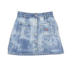 CHEVIGNON Y2k Tie-Dye Mini Short Skirt Blue Denim Womens UK 6 Y2k Style Washed Blue Bottoms, 90s Blue Mini Skirt, 90s Style Blue Denim Summer Skirt, 90s Style Blue Summer Skirt, Blue 90s Denim Skirt For Summer, Blue Denim Skirt Summer 90s Style, Blue 90s Style Skirt For Summer, Fitted Blue Washed Skirt, 90s High Waist Blue Denim Skirt