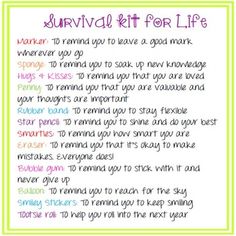 a poster with the words survival let for life written in different colors and font on it