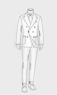 Man Wearing Suit Drawing, Mens Wear Drawing, Mens Suit Drawing, Men Dress Drawing, Male Silouhette Drawing, Mens Formal Wear Illustration, Male Outfit Sketch, Mens Wear Sketch, Mens Fashion Drawing