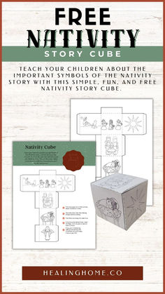 the free nativity story cube with instructions for children to learn how to read it