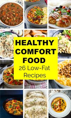 26 Low-Fat, Healthy Comfort Food Recipes you have to try ! #ComfortFood #HealthyRecipes Low Fat Diet Recipes, Low Fat Dinner Recipes, Perfect Health Diet, Healthy Low Fat Recipes, Low Fat Diet Plan, Low Fat Dinner, Best Healthy Diet, Best Diet Foods, Healthy Eating Diets