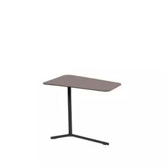 a square table with a black metal base on an isolated white background for use as a side table