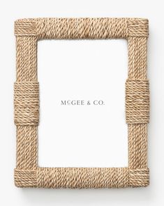 a frame made out of rope with the word mcgeee & co on it