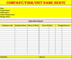 the work report form is shown in this file, and it contains several important tasks