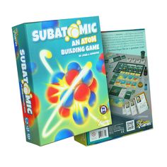 the subatomic an atmom building game is shown in front of it's box