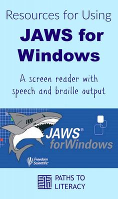 a book cover with an image of a shark and the words, resources for using jawss for windows