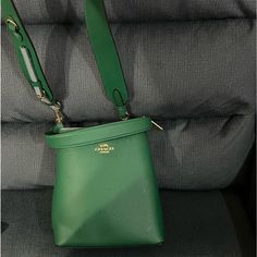 New Coach Green Crossbody , It Have Some Prints On The Long Strap Green Crossbody Bucket Bag With Gold-tone Hardware, Coach Green Shoulder Bag For On-the-go, Green Coach Bag With Adjustable Strap, Coach Green Shoulder Bag For Errands, Green Coach Shoulder Bag For Errands, Green Coach Shoulder Bag With Gold-tone Hardware, Coach Green Shoulder Bag With Gold-tone Hardware, Green Bag, Coach Bags