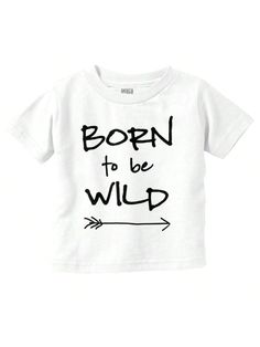 Attitude Baby Toddler Graphic Tee Shirt Cute Boho Arrow Funny Saying Sarcastic Humor Born To Be Wild Casual Everyday Soft Cotton Printed Short Sleeve Crewneck Tshirt Baby Clothes Brisco Brands White   Short Sleeve  Colorblock,Graphic,Letter,Slogan Tee Medium Stretch All Baby Boys Clothing, size features are:Bust: ,Length: ,Sleeve Length: Toddler Tshirt Ideas, Arrow Funny, Toddler Graphic Tee, Boho Arrow, Born To Be Wild, Crew Neck Tshirt, Cute Shirt Designs, Kids Projects, Slogan Tee