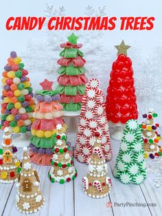 candy christmas trees made out of marshmallows are featured in the book, easy to make dollar tree candy christmas trees