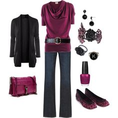 Deep jewel tones here; love it Gray Outfits For Women, Gray Outfits, Black Fashionista, Mode Tips, Workwear Fashion, Outfits For Women, Work Attire, Looks Style, Mode Inspiration