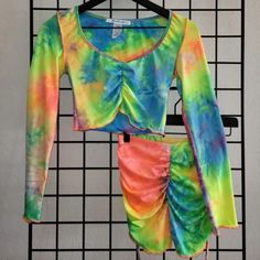 Festival Szn!! Urban Outfitters Tag. Ships Asap!! Cheap Multicolor Tops From Urban Outfitters, Colorful Fitted Bottoms For Summer, Fitted Colorful Bottoms For Summer, Urban Outfitters Green Summer Bottoms, Urban Outfitters Multicolor Bottoms For Spring, Spring Multicolor Bottoms From Urban Outfitters, Urban Outfitters Yellow Bottoms For Summer, Crop Top Shorts, Top Shorts Set